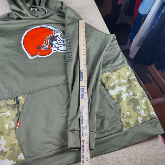 Nike Cleveland Browns NFL On Field Camo Men's Size XL Hoodie Therma Fit Football - Picture 13 of 13